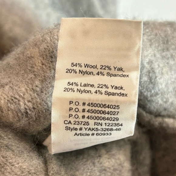 COMMUNITY Sz S Wool Yak Long Line Open Front Foldable Collar Pocket Cardigan - Picture 7 of 9